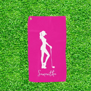 Serviette De Golf Monogramme rose