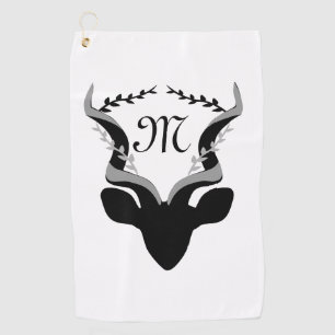 Serviette De Golf Monogramme silhouette de l'Antelope foncé