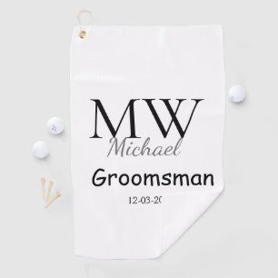 Serviette De Golf monogramme simple personnalisé nom garçon d'honneu