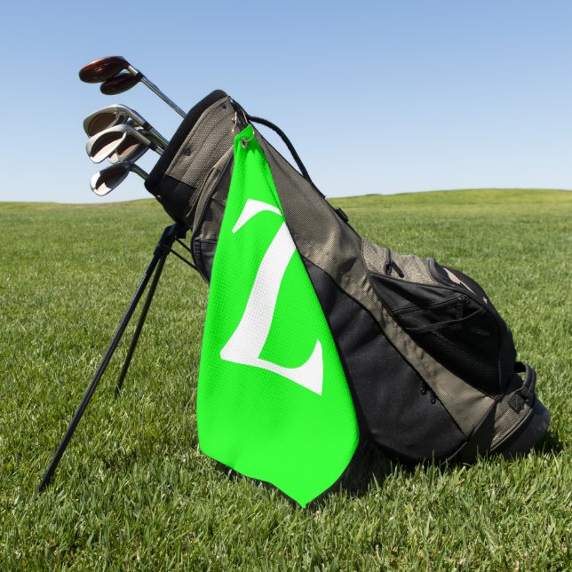 Serviette De Golf Monogramme vert clair blanc (Vert)