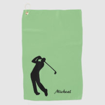 Monogramme vert noir de la silhouette de golf