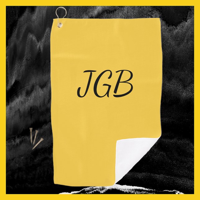 Serviette De Golf Monogrammed Yellow Gold ou Choisir un Arrière - pl (Créateur téléchargé)