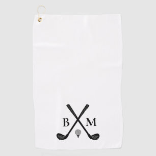 Serviette De Golf Monogrammes Initiales Golf Clubs Thème Moderne Élé