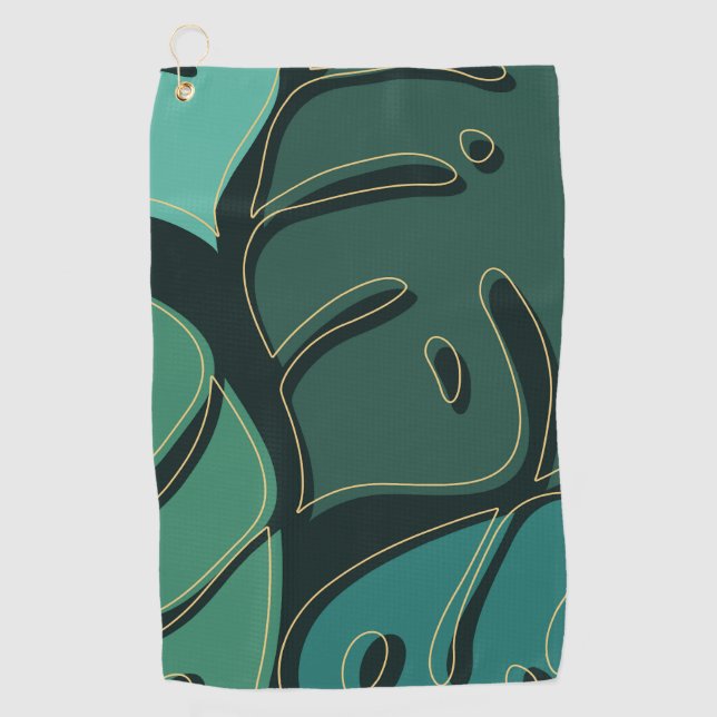 Serviette De Golf Monstère géante verte design feuille (Devant)