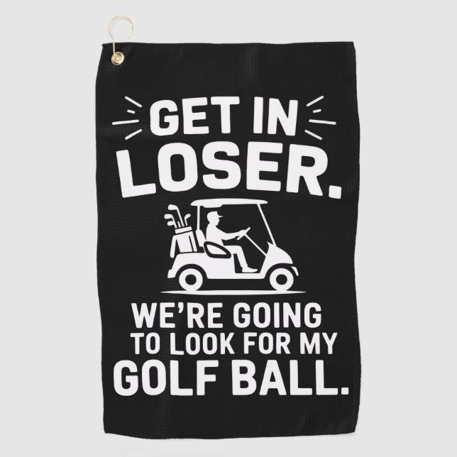Serviette De Golf Monte dans le chariot de golf Perdant Cherche ma b (Devant)