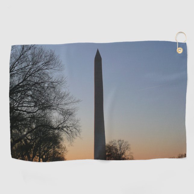 Serviette De Golf Monument Washington au coucher du soleil à DC (Horizontal)
