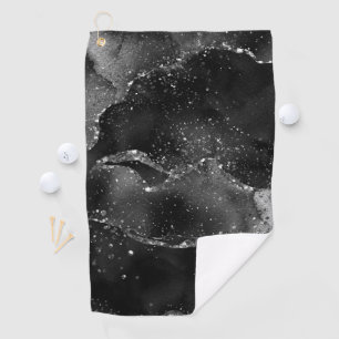 Serviette De Golf Moody Agate Onyx Black Silver Vampy Goth Parties