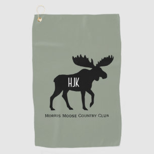 Serviette De Golf Moose Silhouette Nom personnalisé Faune Animaux sa