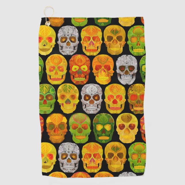 Serviette De Golf motif 2018 des Skulls de feuilles d'Aspen (Devant)