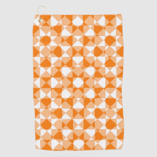 Serviette De Golf Motif à carreaux diamantés à carreaux orange et bl