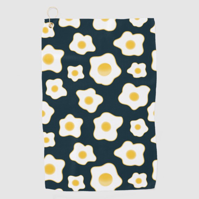 Serviette De Golf Motif à fleurs aux oeufs frits mignons (Devant)