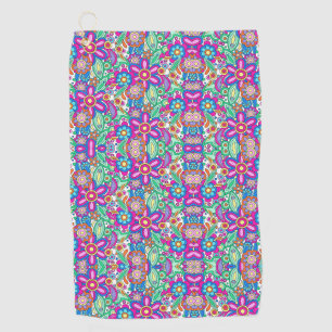 Serviette De Golf Motif abstrait coloré représentant des fleurs