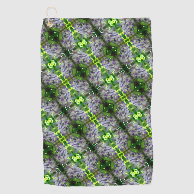 Serviette De Golf Motif Abstrait de fleurs de glycine violette (Devant)