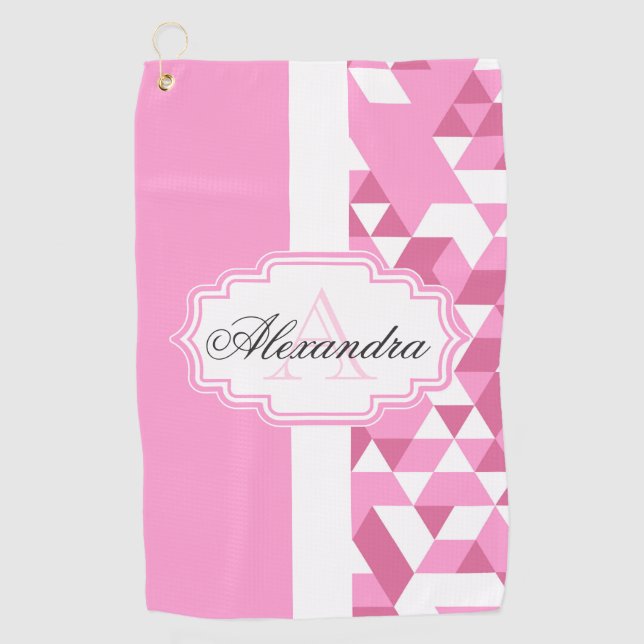 Serviette De Golf Motif Abstrait rose (Devant)
