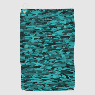Serviette De Golf Motif Abstrait Turquoise Noir