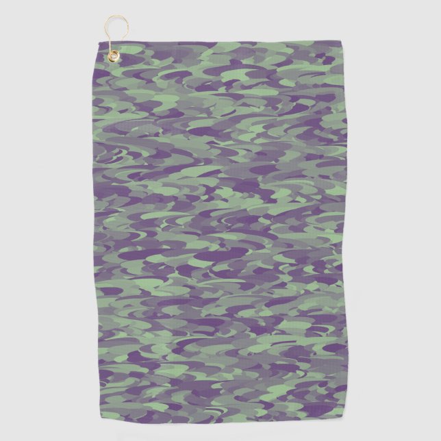 Serviette De Golf Motif Abstrait violet vert (Devant)