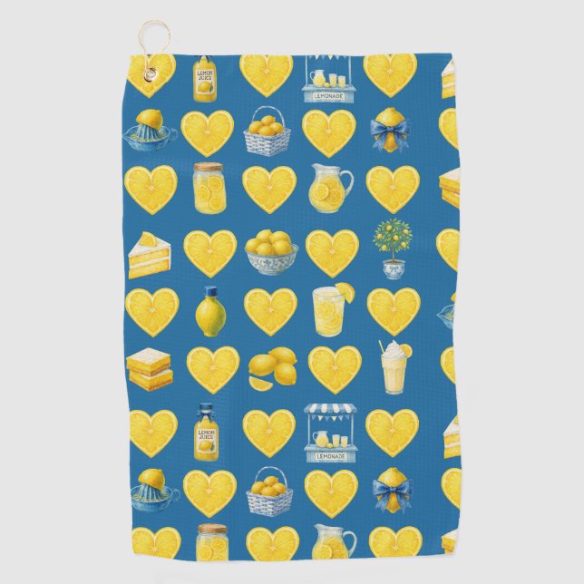 Serviette De Golf Motif Amour Citron (Devant)