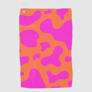 Serviette De Golf Motif animal sauvage rose orange de vache Neon