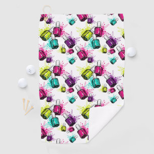 Serviette De Golf Motif au néon de vernis à ongles