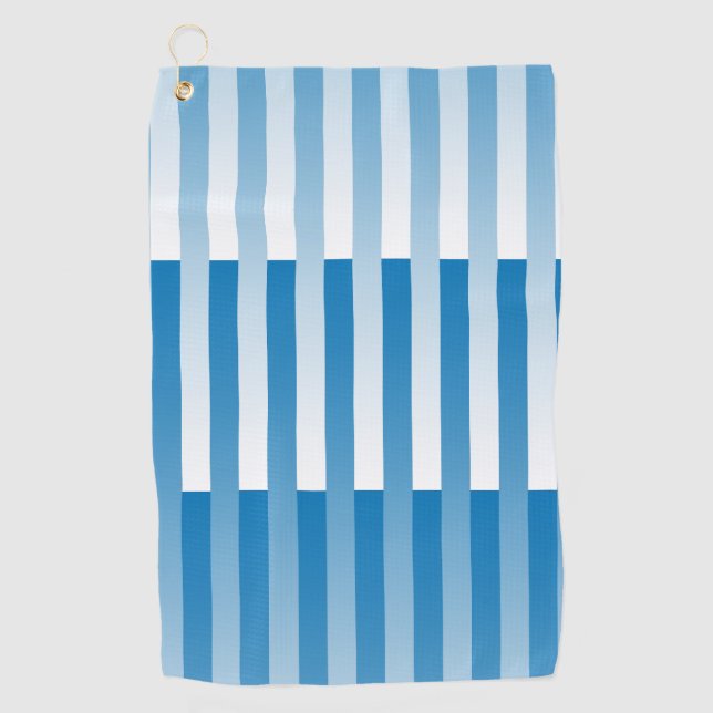 Serviette De Golf Motif Bleu Blanc rayé (Devant)