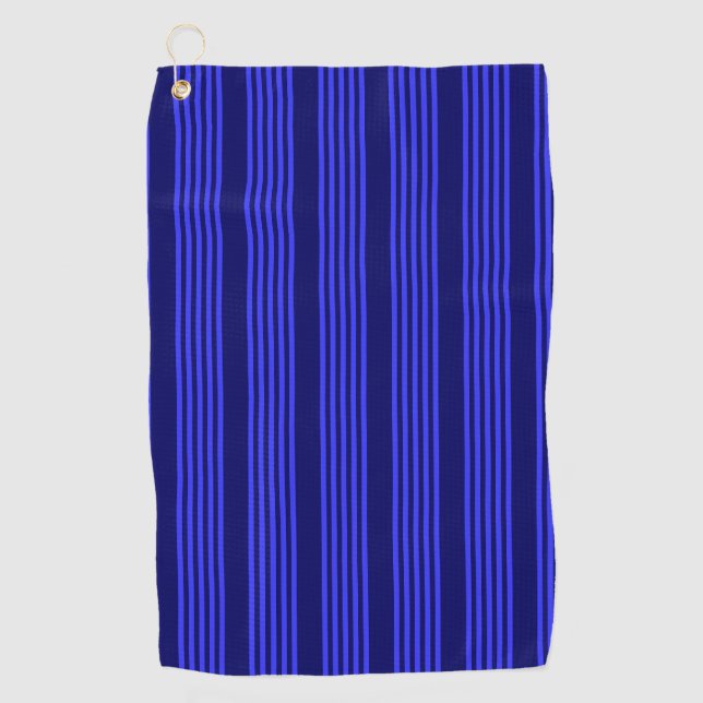 Serviette De Golf Motif bleu cinq bandes (Devant)