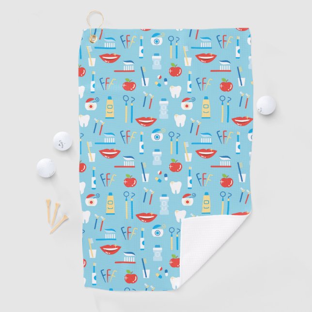 Serviette De Golf Motif bleu dentaire (En situation)