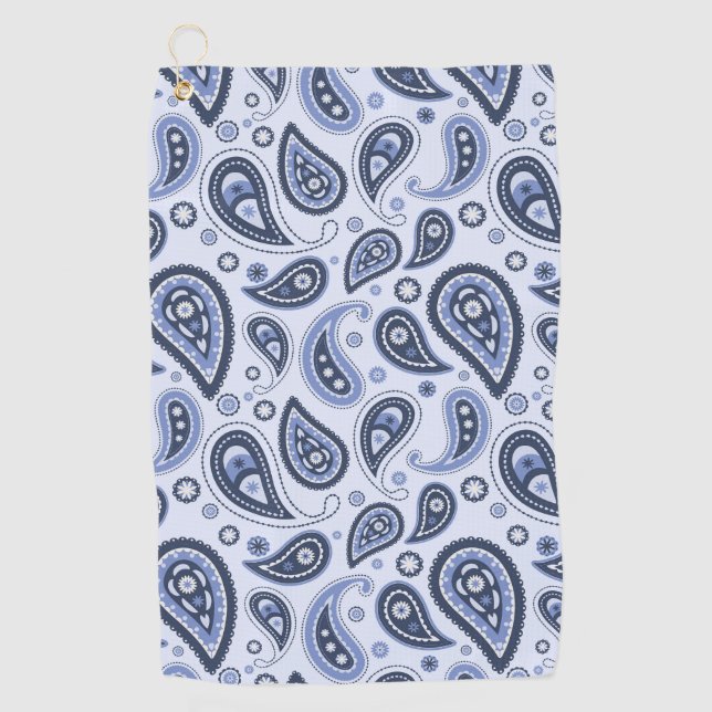 Serviette De Golf Motif Blue Paisley (Devant)