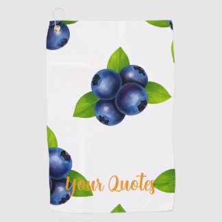 Serviette De Golf Motif botanique à l'aquarelle de myrtille bleue