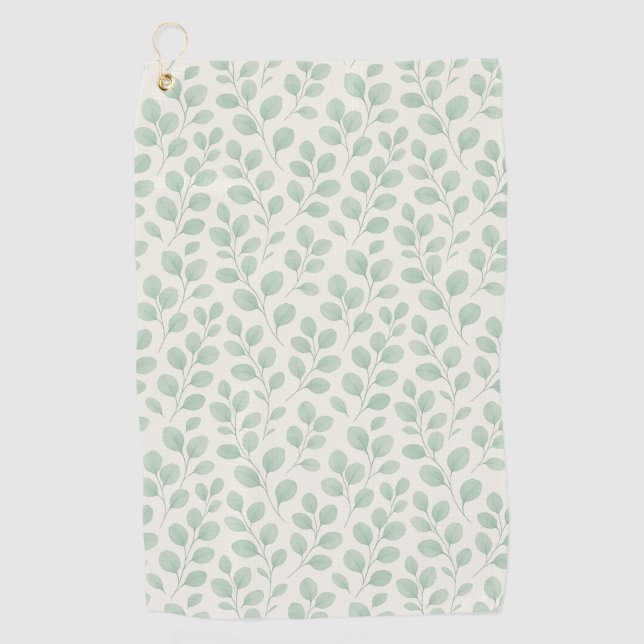 Serviette De Golf Motif botanique d'eucalyptus (Devant)