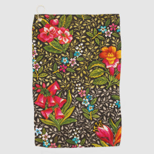 Serviette De Golf Motif botanique floral foncé vintage toile