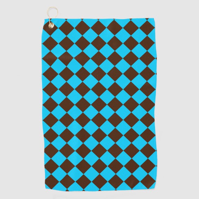 Serviette De Golf Motif Brown de contrôle du diamant bleu (Devant)