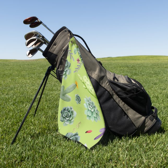 Serviette De Golf Motif Cactus 6 (Vert)