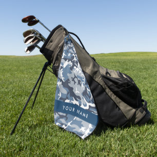 Serviette De Golf Motif camouflage neige hivernale bleue Personnalis