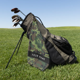 Serviette De Golf Motif Camouflage Vert, Votre nom, Personnaliser