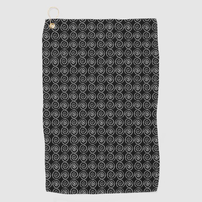 Serviette De Golf Motif celtique à double spirale (Devant)
