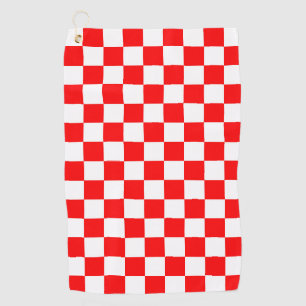 Serviette De Golf Motif chèque À damiers blanc rouge