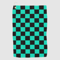 Motif chèque À damiers noir vert