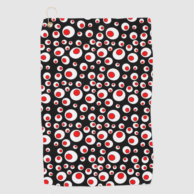 Serviette De Golf Motif circulaire lumineux rouge à l'intérieur des  (Devant)