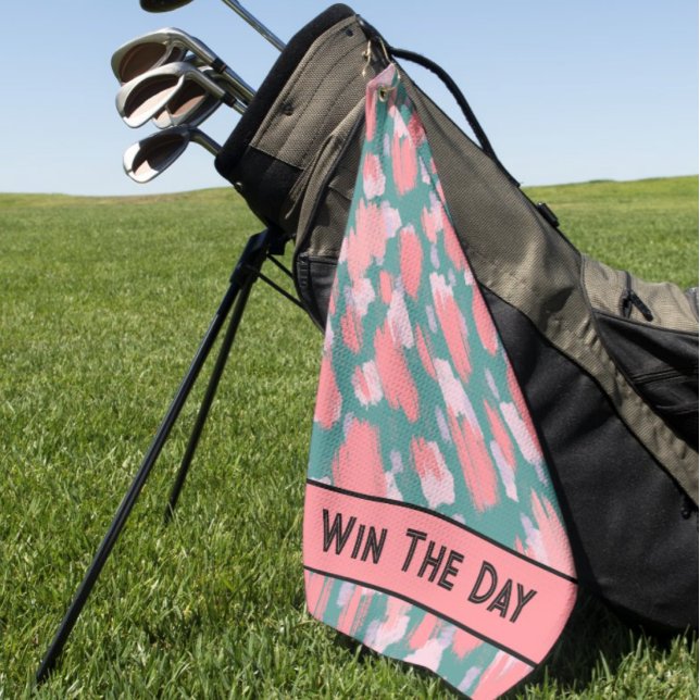 Serviette De Golf Motif Coloré (Colorful Abstract Motivational Golf Towel)