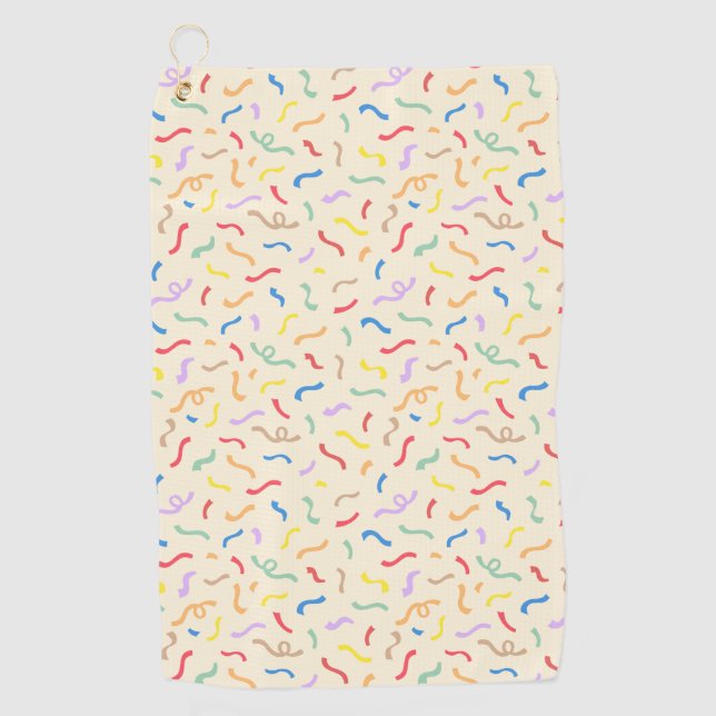 Serviette De Golf Motif Confetti aux couleurs vives (Devant)