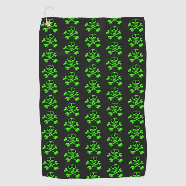 Serviette De Golf Motif Crâne et Os (Devant)