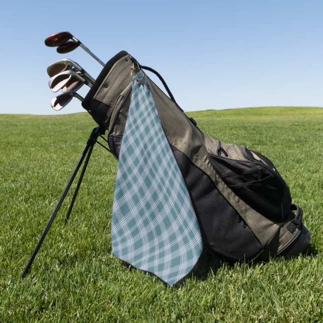 Serviette de golf Motif Cyan Plaid (Vert)