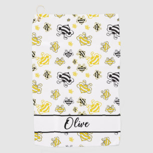 Serviette De Golf Motif d'abeilles personnalisé - croquis d'abeilles