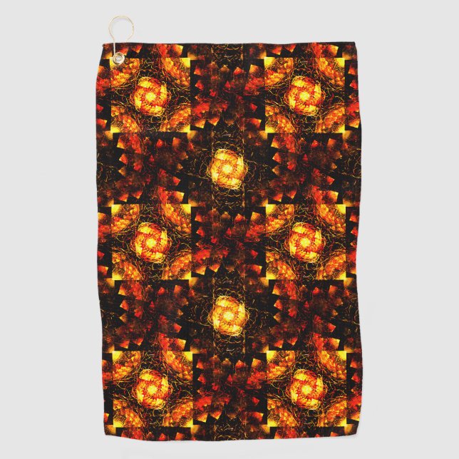 Serviette De Golf Motif d'art abstrait élégant boho moderne or #506 (Devant)
