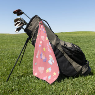 Serviette De Golf Motif de ballon arc-en-ciel rose doux dinosaure