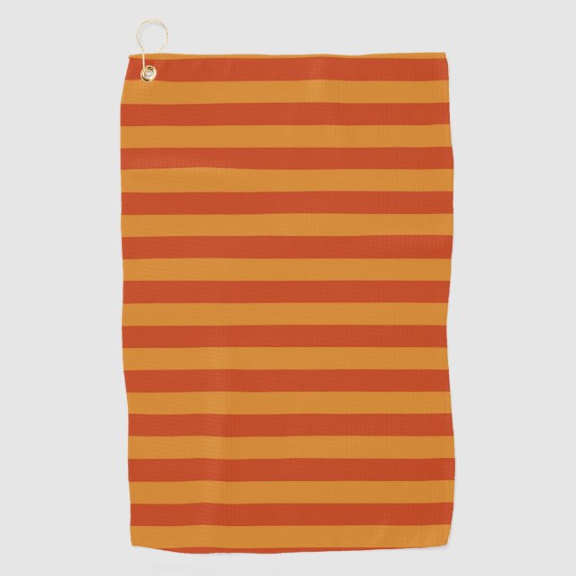 Serviette De Golf Motif de bandes de couleurs Jaune orange rétro (Devant)