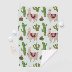 Serviette De Golf Motif de cactus et de lama de la collection de