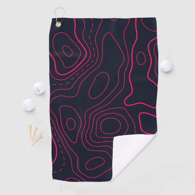 Serviette De Golf Motif de carte topographique (En situation)