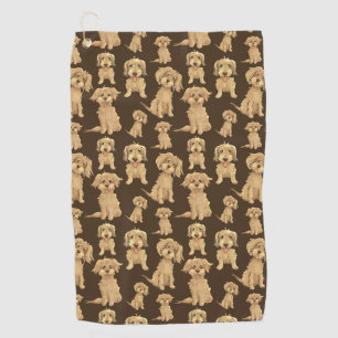 Serviette De Golf Motif de chien Brown labradoodle doré