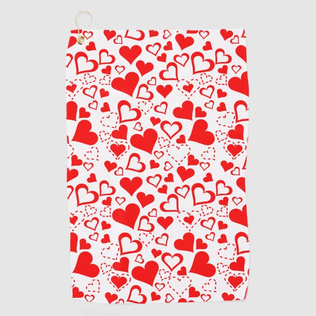 Serviette De Golf Motif de coeur (Devant)